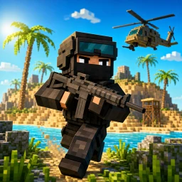 Blocky Combat SWAT Desert War 图标
